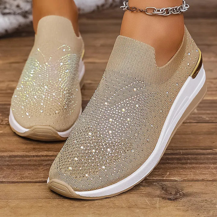 Josia - Sneakers Slip-on Con Motivo a Farfalla in Strass