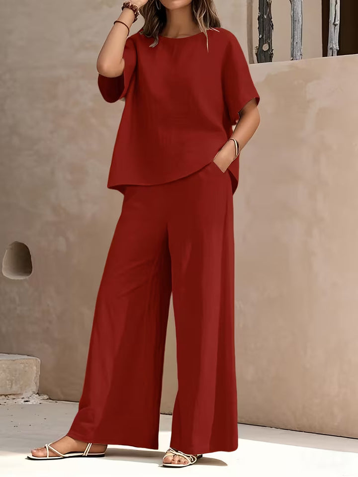 Josy -  Set Composto da Maglietta a Maniche Corte e Pantaloni a Gamba Larga