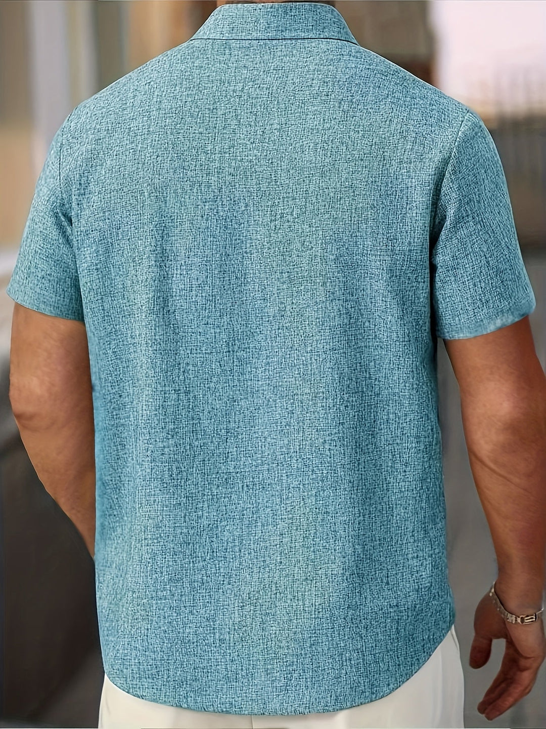 Dwight - Camicia Leggera In Misto Lino A Maniche Corte