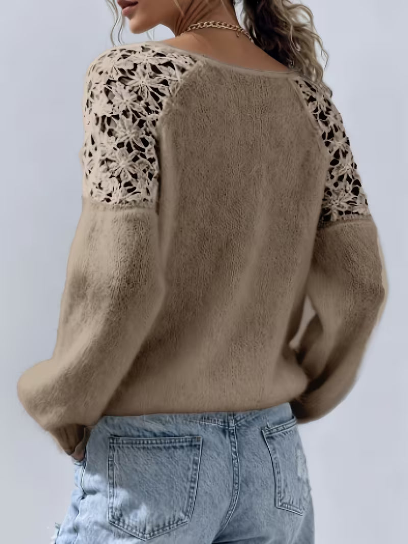 Dobrina - Maglione Con Spalle Scoperte In Pizzo Traforato