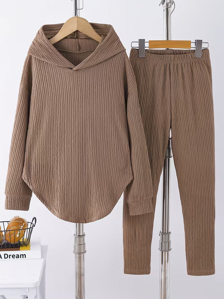 Berenika - Top Casuale Con Cappuccio e Leggings
