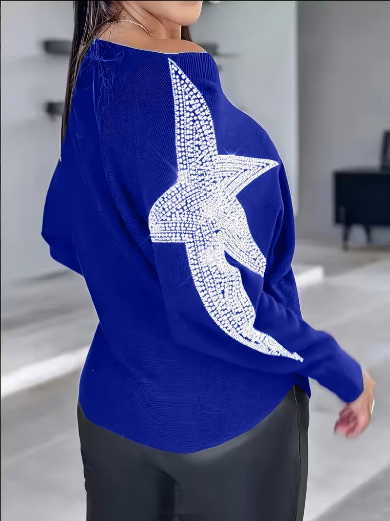 Bernardino - Elegante Maglione a Maniche Lunghe Con Stampa a Stelle