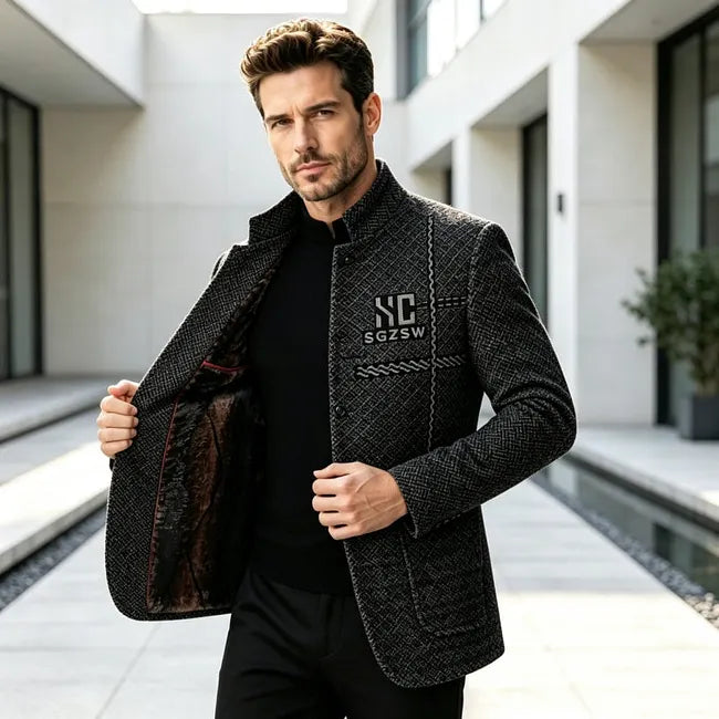 Jallen - Giacca in Maglia Lavorata Con Tasche