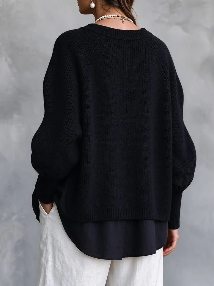 Milika - Maglione in Maglia a Coste Con Maniche Raglan