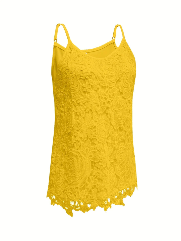Juna - Elegante Top Senza Maniche In Pizzo Con Scollo a V