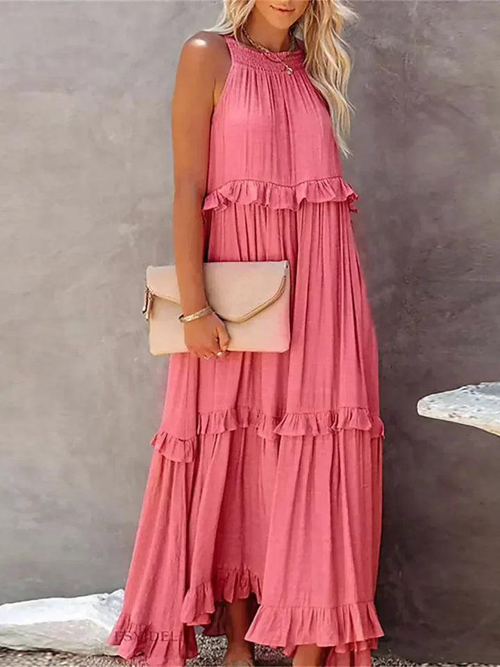 ayley - Elegante Abito Senza Maniche Con Volant