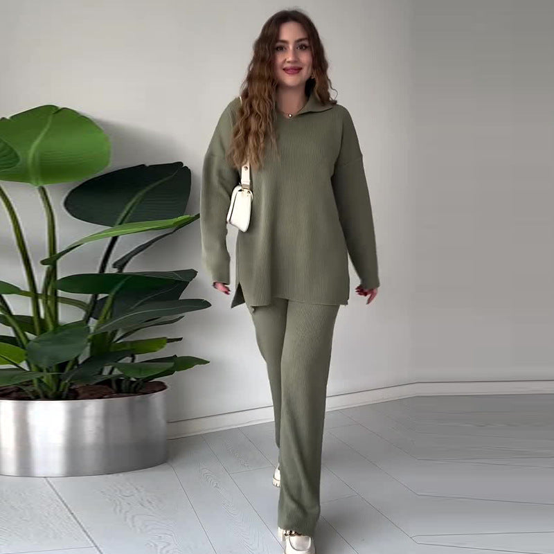 Alyana – Set da salotto a due pezzi in maglia a coste