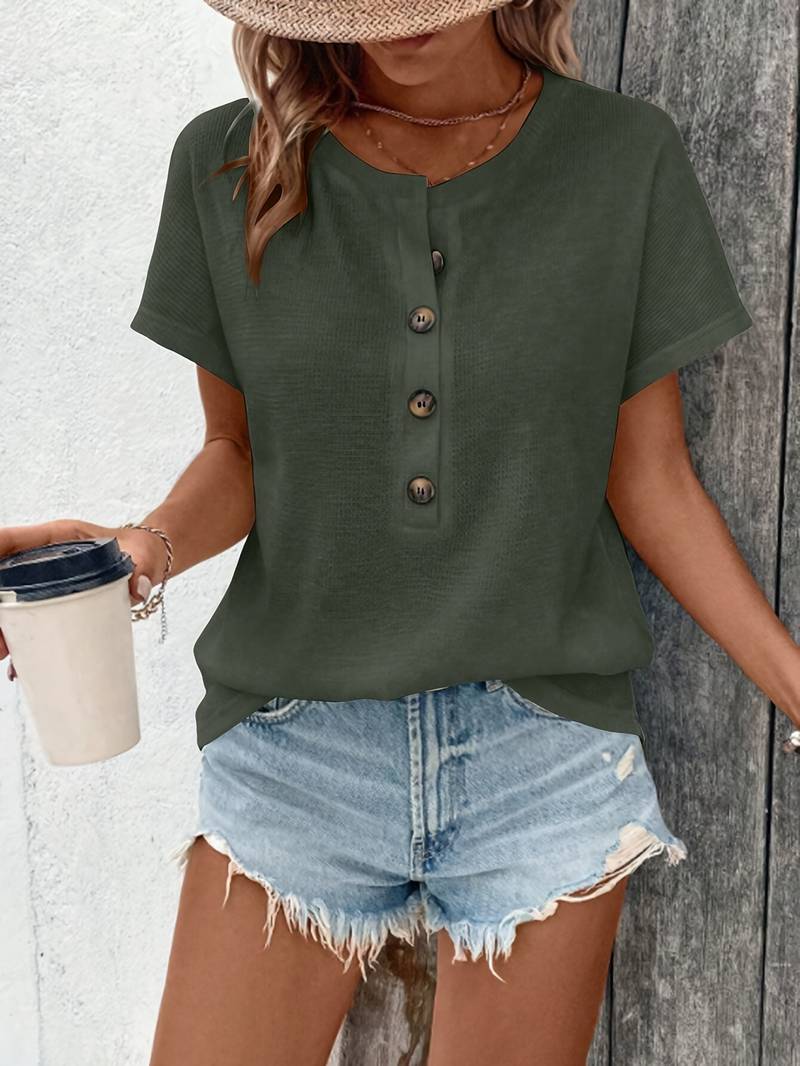 Marylou - Maglietta Casuale Con Collo Rotondo E Maniche Corte