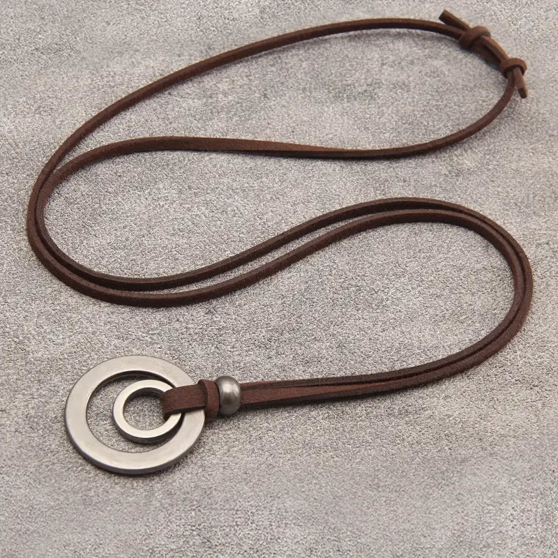 UnityRings - Collana Unisex Con Pendente a Doppio Cerchio