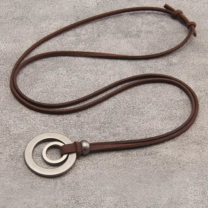 UnityRings - Collana Unisex Con Pendente a Doppio Cerchio