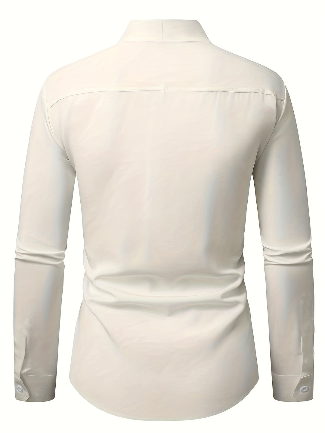 Almasbek - Camicia Slim Fit a Maniche Lunghe Con Scollo a V