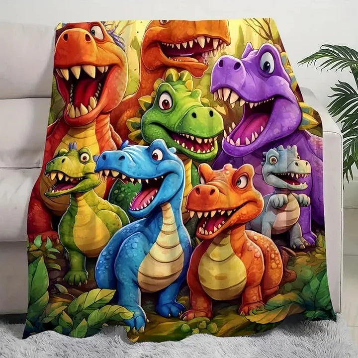 DinoSnuggle - Morbida e Divertente Coperta con Dinosauri Stampa Digitale HD
