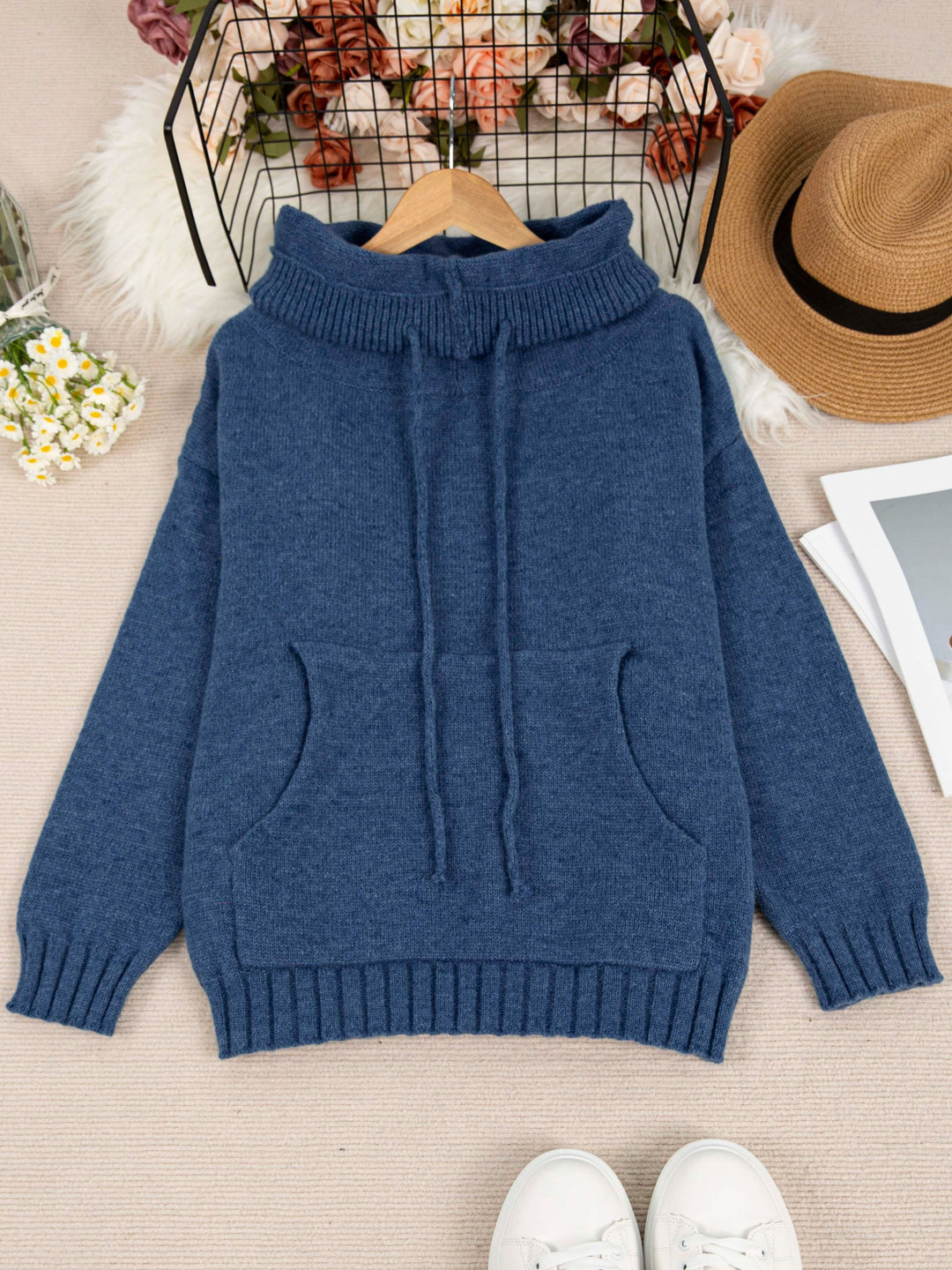 Zelina - Maglione a Maniche Lunghe Con Tasca