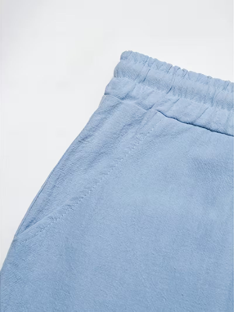 Raekwon - Pantaloncini Di Lino Con Elastico In Vita e Coulisse