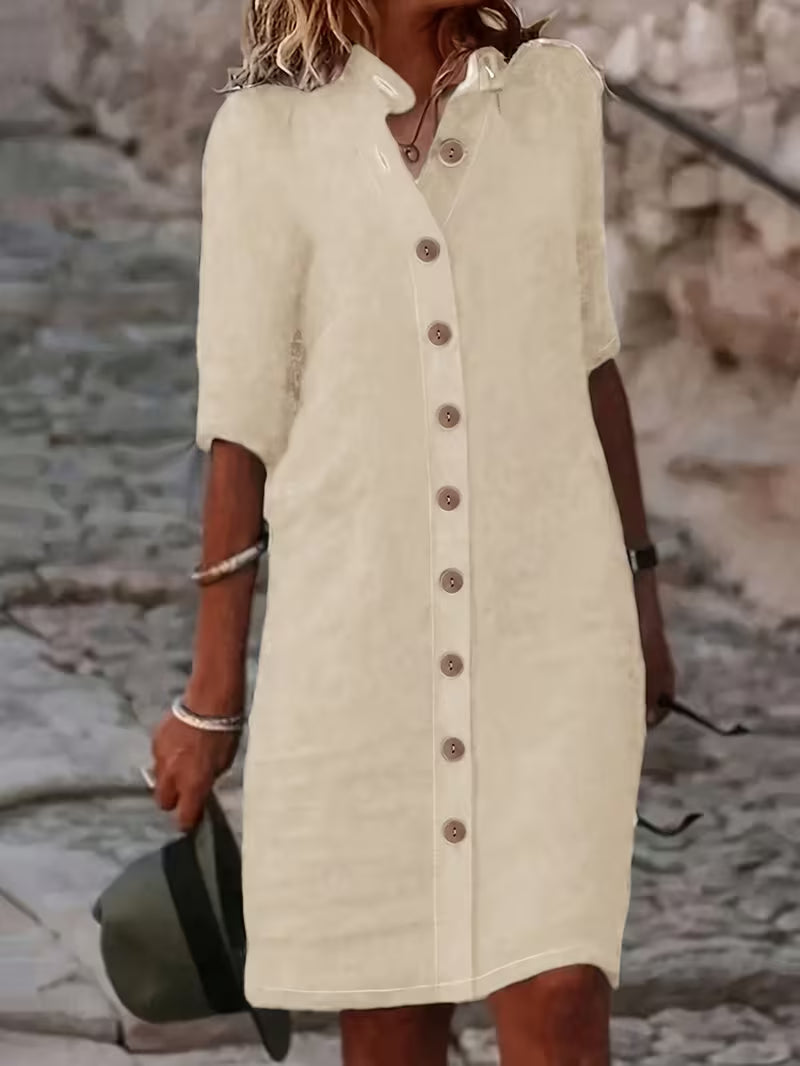Keiniza - Abito Camicia a Maniche Corte