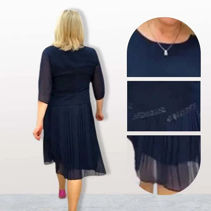 Kiernan - Elegante Abito Midi Con Scollo Rotondo