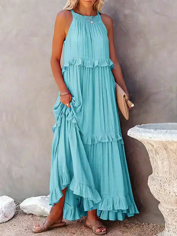 ayley - Elegante Abito Senza Maniche Con Volant