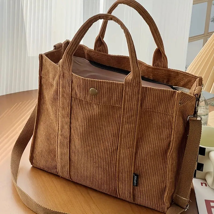 Marella - Borsa Tote In Velluto a Coste Di Ispirazione Vintage