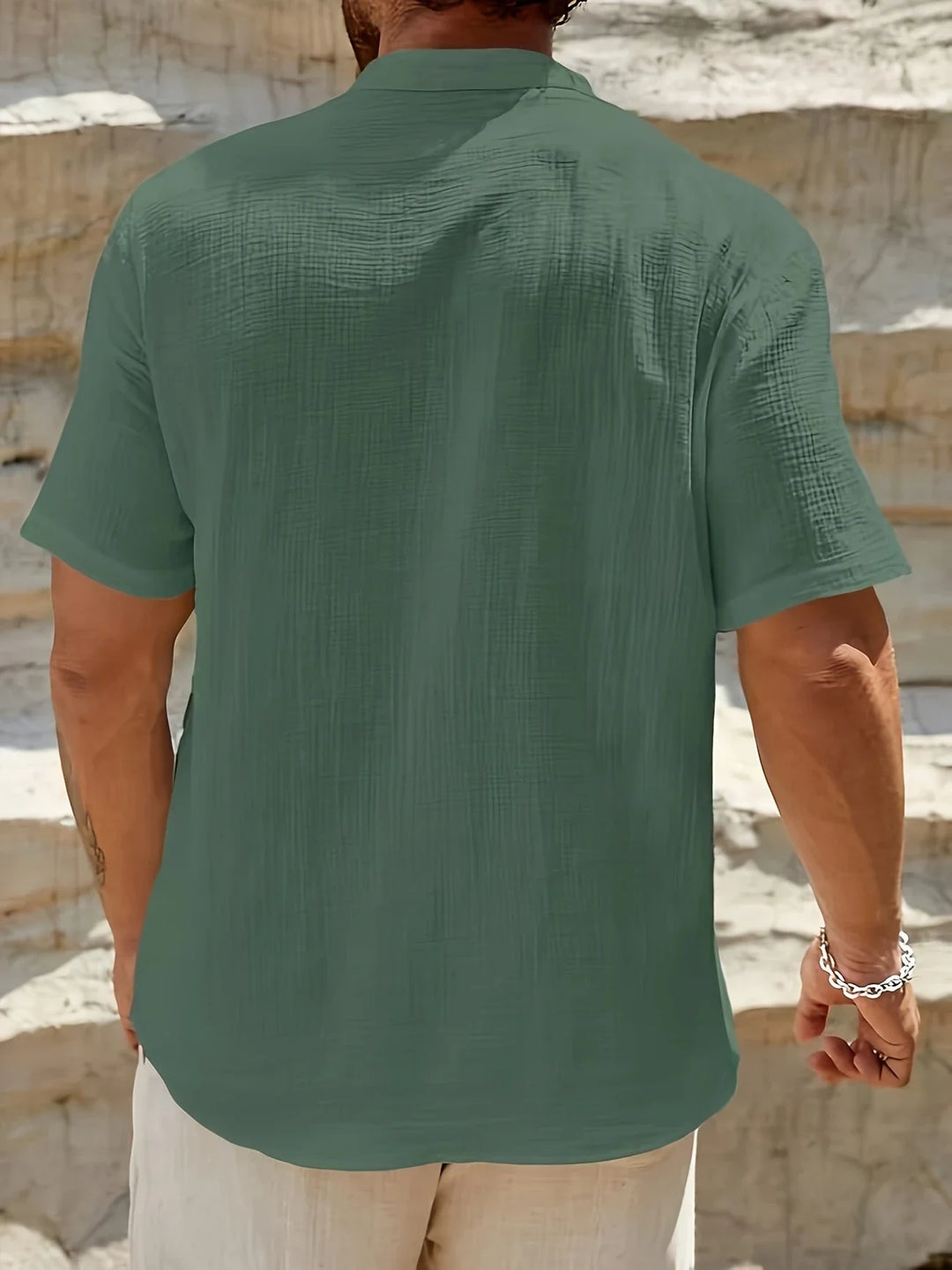 Sancho - Elegante Camicia Estiva Con Collo Alto