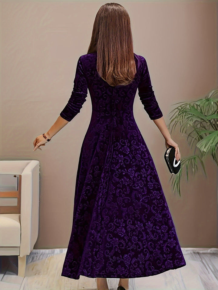 Otsuru - Elegante Abito In Velluto a Maniche Lunghe