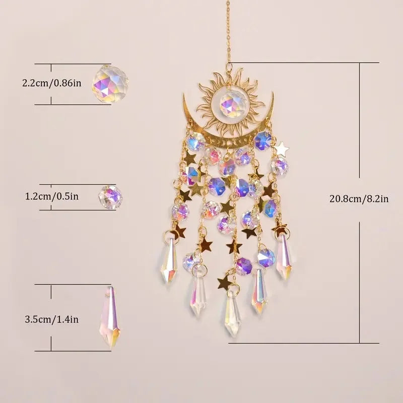 Glowcraft - Pendenti Sole e Luna Ornamenti Luminosi in Cristallo