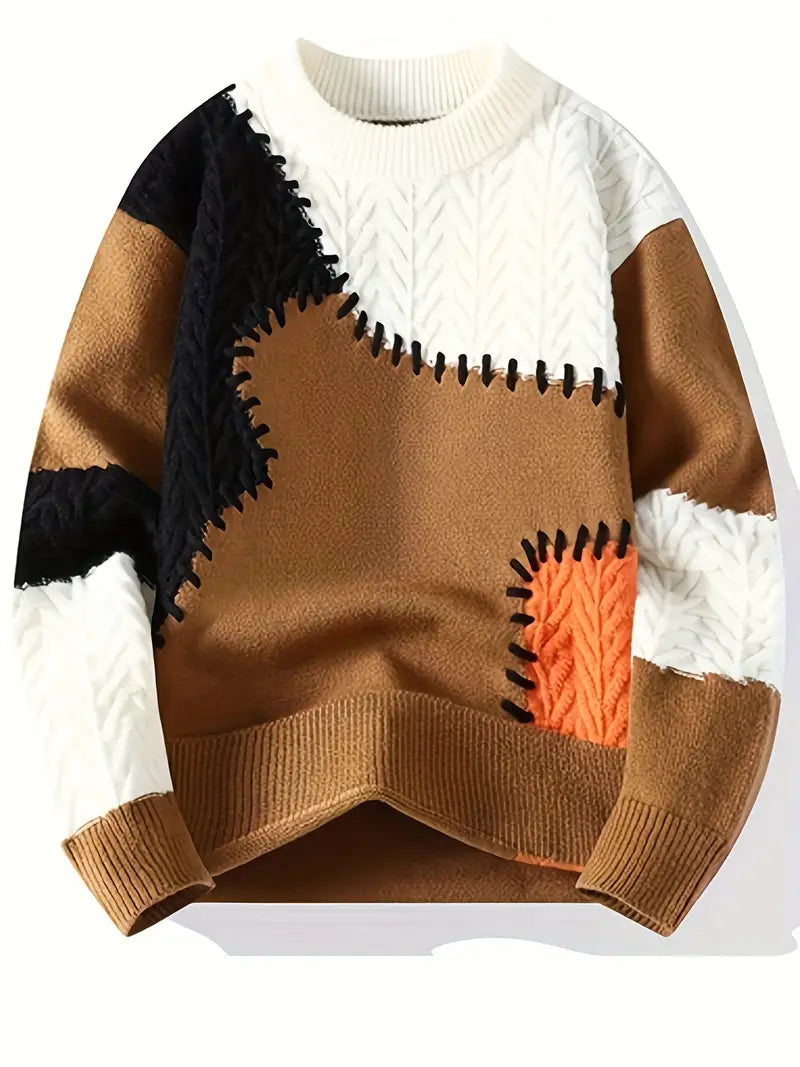 Wagner - Maglione Casual Lavorato a Maglia Con Collo Rotondo