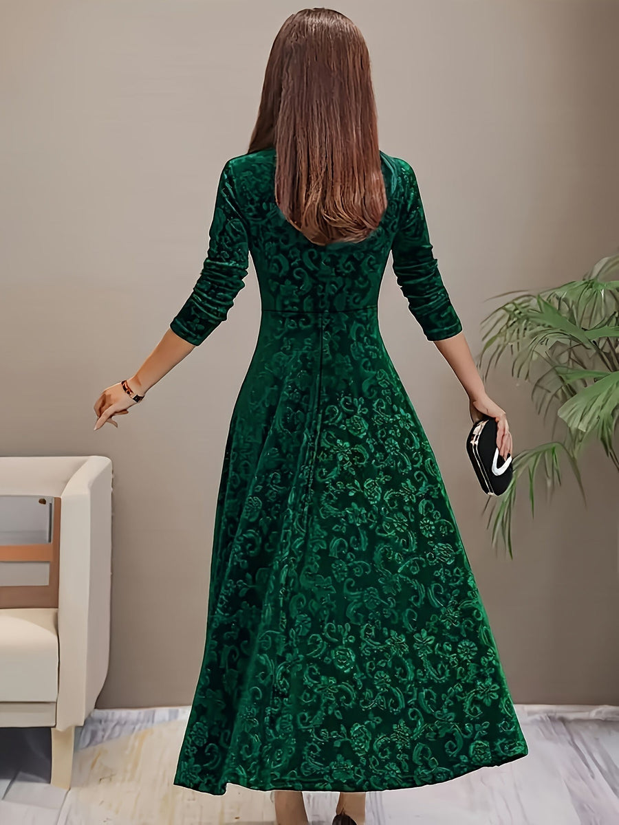 Otsuru - Elegante Abito In Velluto a Maniche Lunghe