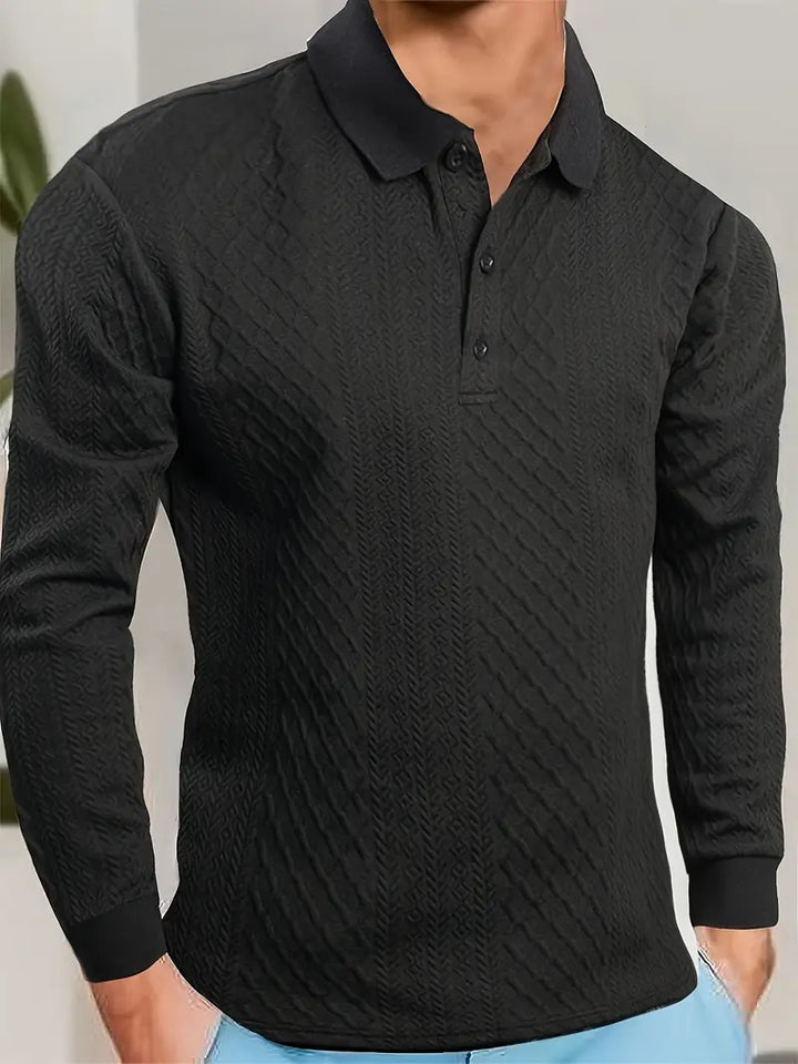 Benoit - Lior T-Camicia Testurizzata Con Colletto Jacquard
