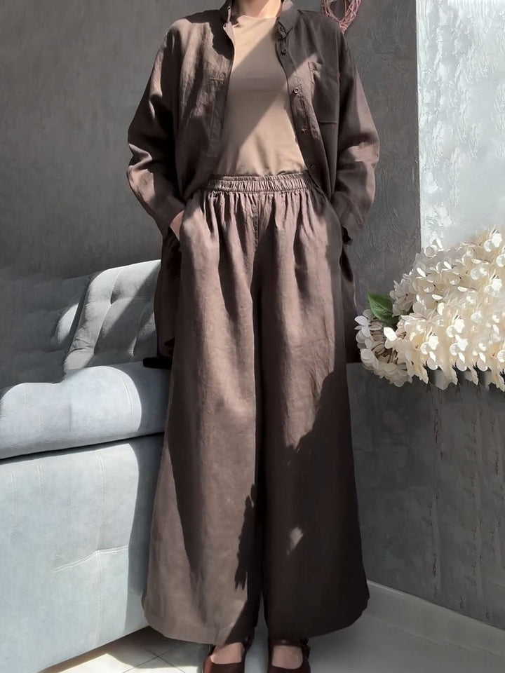 Darlene - Comodo Set In Lino a Due Pezzi