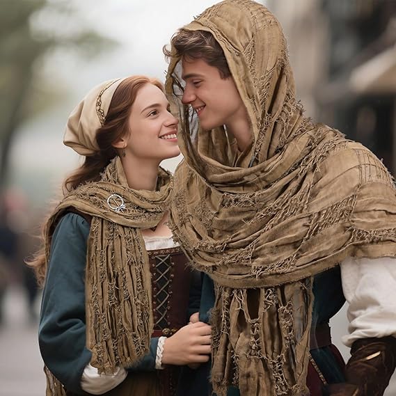 RuneWrap - Scialle Medievale Con Cappuccio