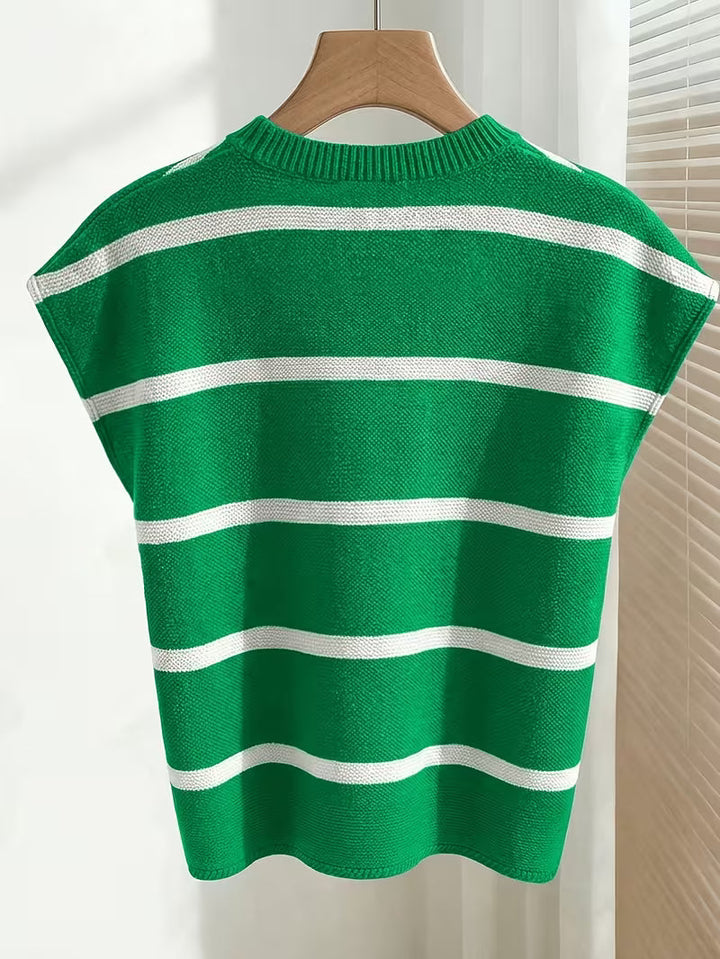 Enila - Maglione a Righe in Maglia Con Scollo Rotondo