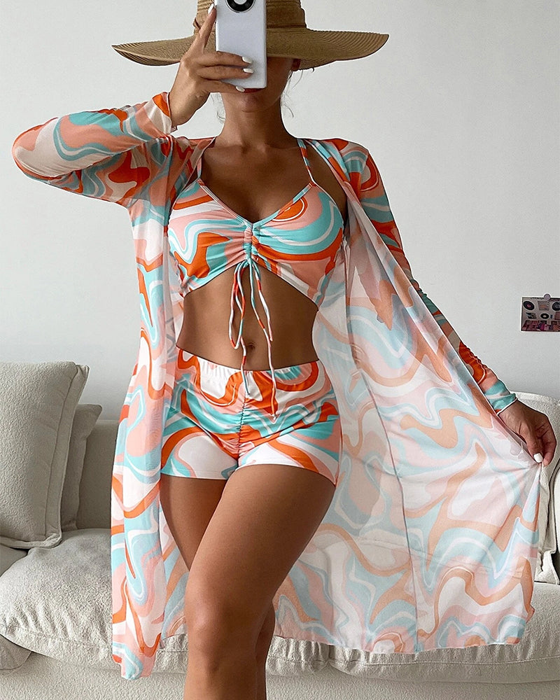 Silvija - Set Bikini Stampato Da 3 Pezzi