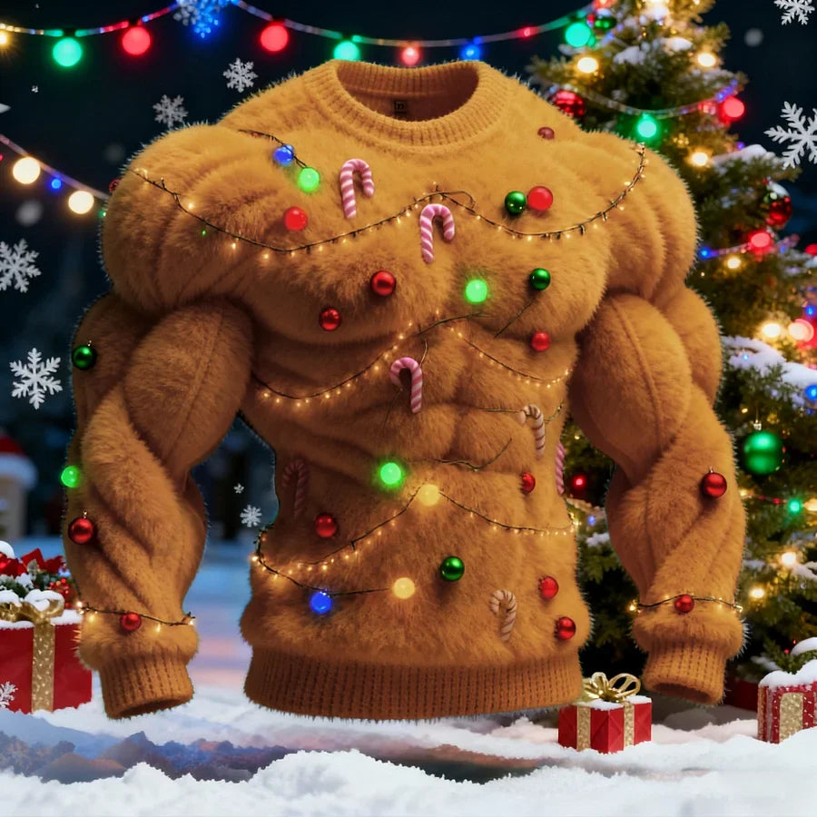 Nissanka - Elegante Maglione Natalizio a Maniche Lunghe Con Motivo ad Albero di Natale