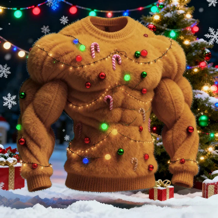 Nissanka - Elegante Maglione Natalizio a Maniche Lunghe Con Motivo ad Albero di Natale