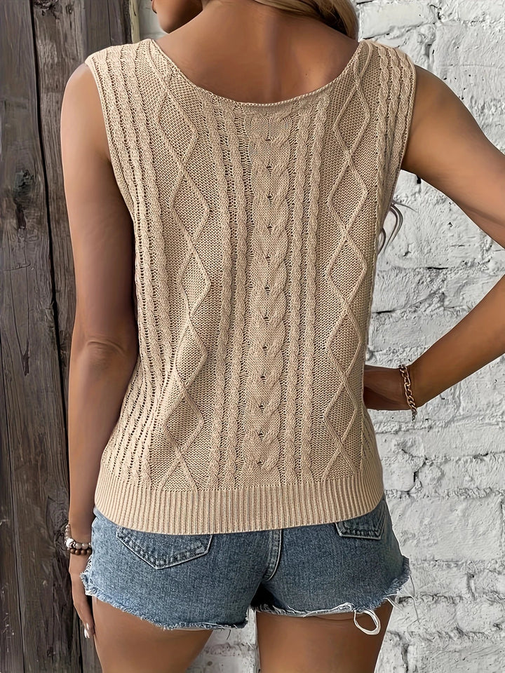 Juno - Top Casual Senza Maniche Con Scollo a V