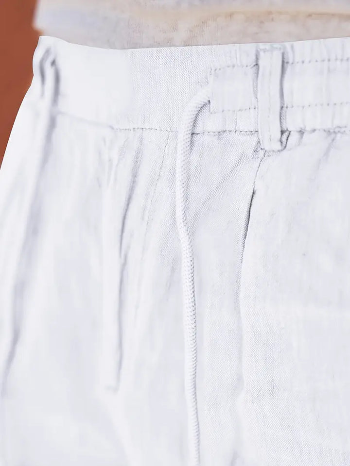 Nichols - Pantaloni Larghi In Lino Con Coulisse