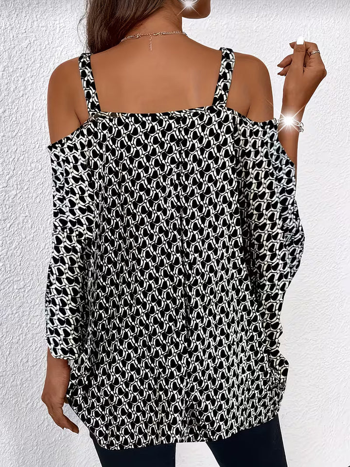 Shae - Top Casual Con Stampa e Spalle Scoperte