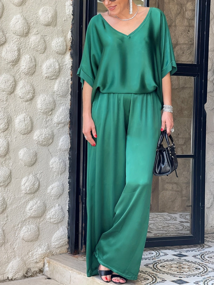 Ashlee - Elegante Completo A Due Pezzi Con Maniche Corte