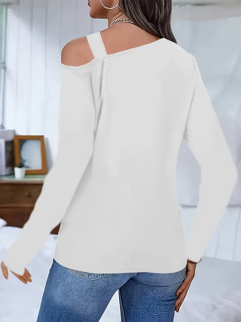 Ayza - Top a Maniche Lunghe Con Cutout Asimmetrico