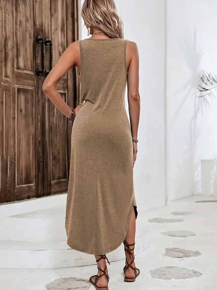 Brandy - Elegante Abito Lungo Senza Maniche