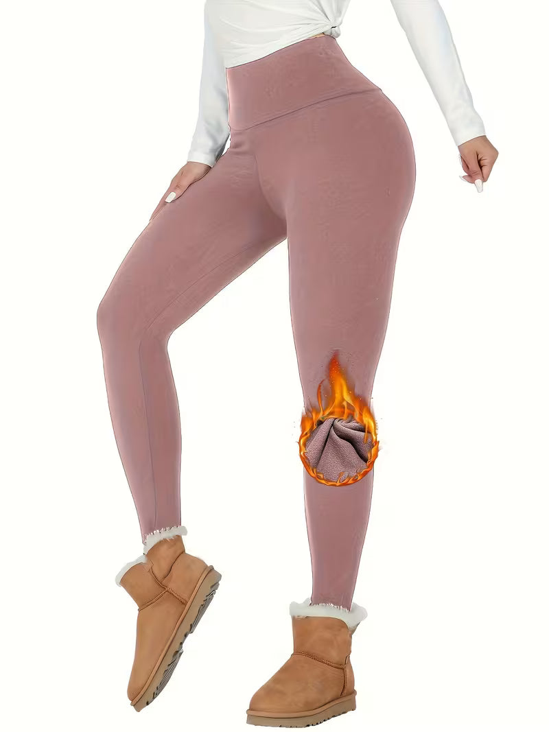 Linzay - Leggings a Vita Alta Con Fodera in Pile Termico