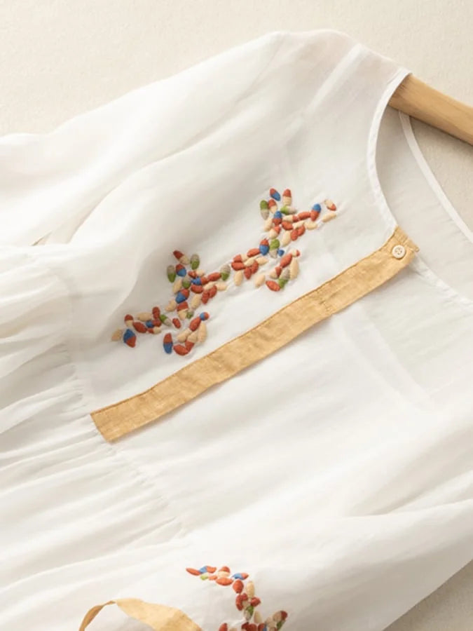 Anoshka - Vestito Etnico In Cotone e Lino