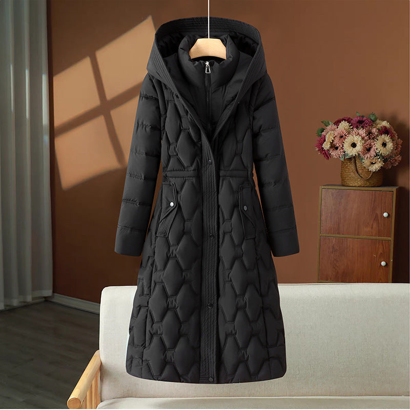 Branimira - Cappotto Lungo In Piuma Con Cappuccio