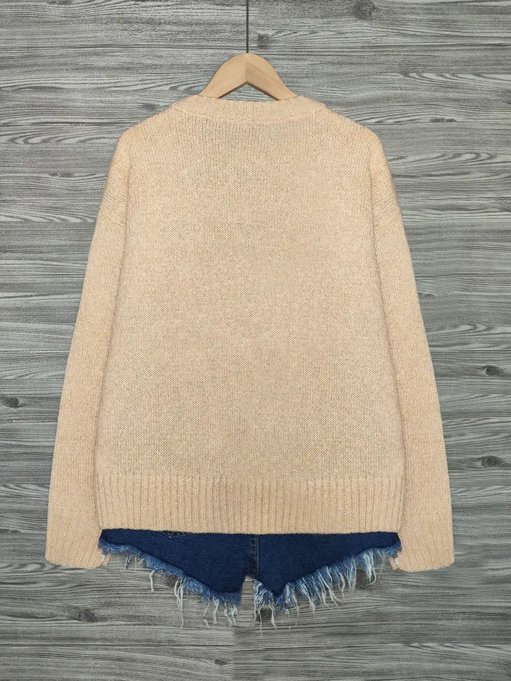 Urvana - Maglione a Maniche Lunghe Con Stampa Gatto