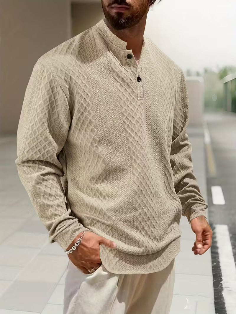 Mathew – Maglione Henley a Maniche Lunghe In Maglia Geometrica