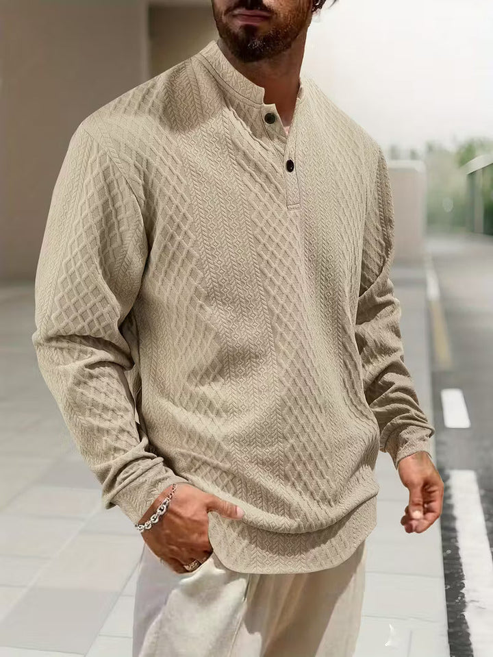 Mathew – Maglione Henley a Maniche Lunghe In Maglia Geometrica