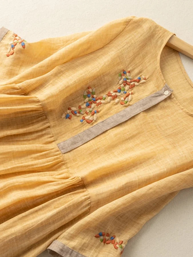 Anoshka - Vestito Etnico In Cotone e Lino