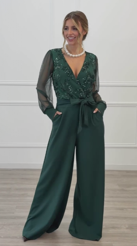 Meira - Tuta Con Maniche Lunghe in Maglia Decorata