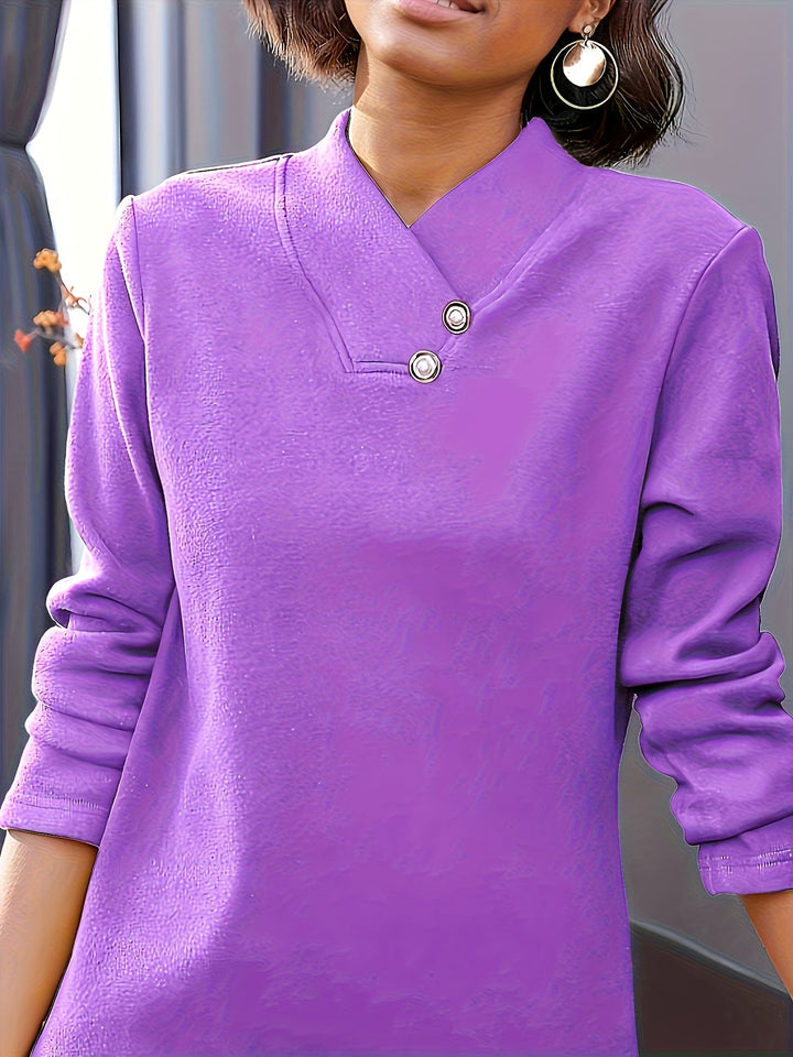 Bonya - Maglia Casual a Maniche Lunghe Con Scollo a V