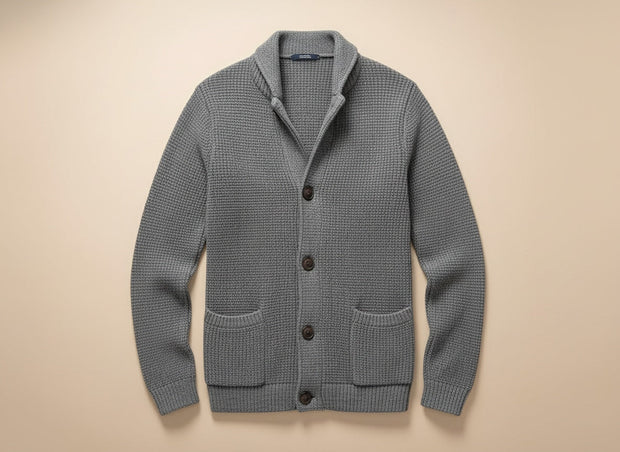 Eskel - Elegante Cardigan In Lana a Maniche Lunghe